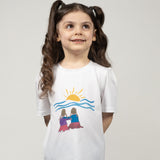 T-Shirt bambina - bimbe che guardano il tramonto