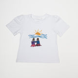 T-Shirt bambina - bimbe che guardano il tramonto