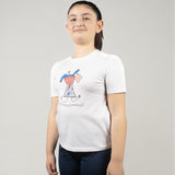 T-Shirt bambina con codini blu