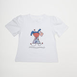 T-Shirt bambina con codini blu